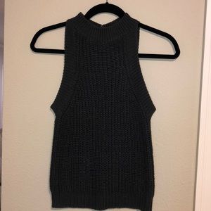Dark, charcoal grey sweater tank